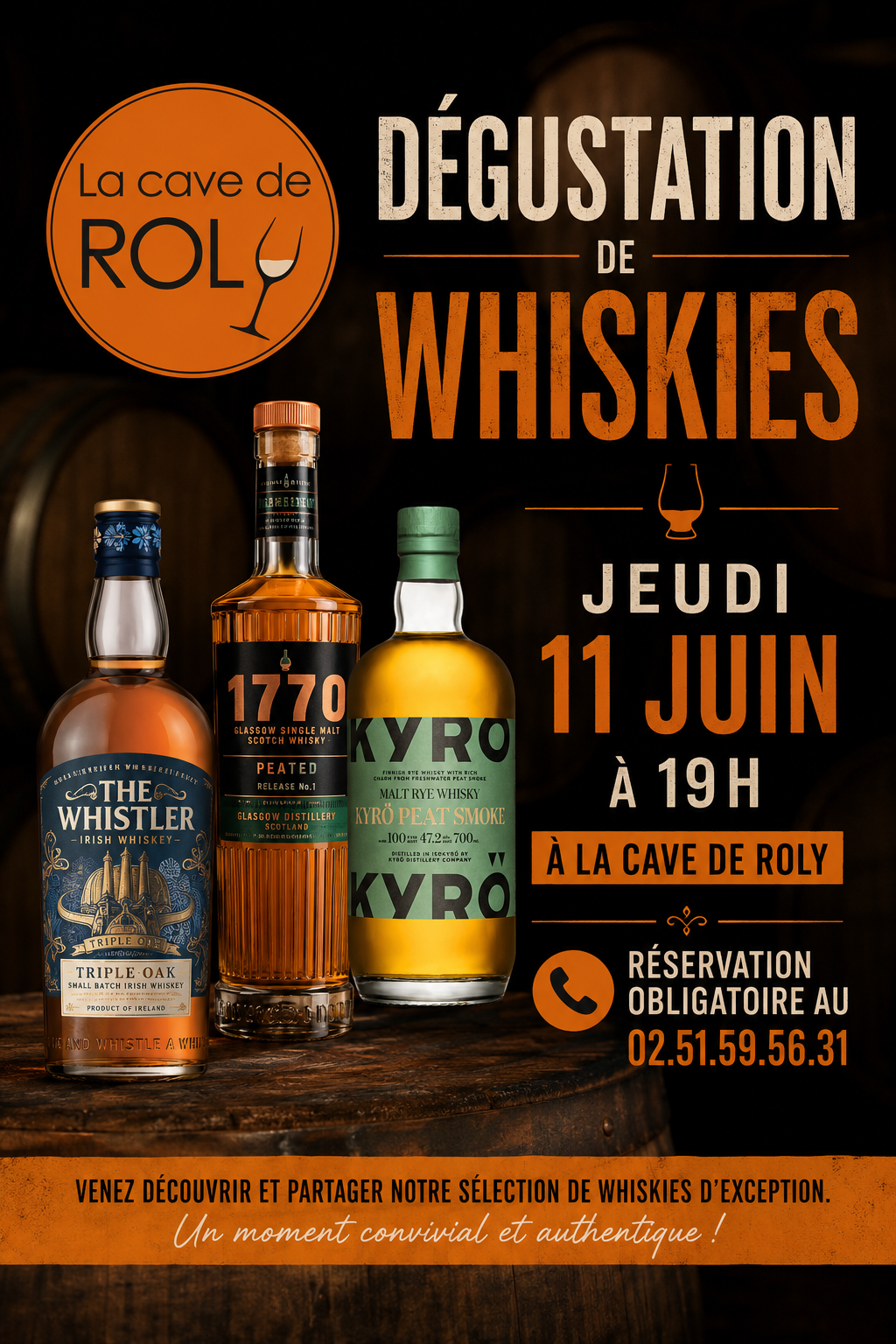 Inscription Dégustation Masterclass Whiskies - 11 Juin 2026 - 19h